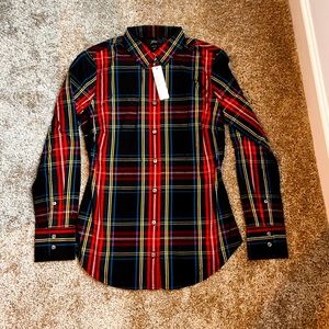 J. Crew “ Perfect Shirt in Stewart Plaid for Women “